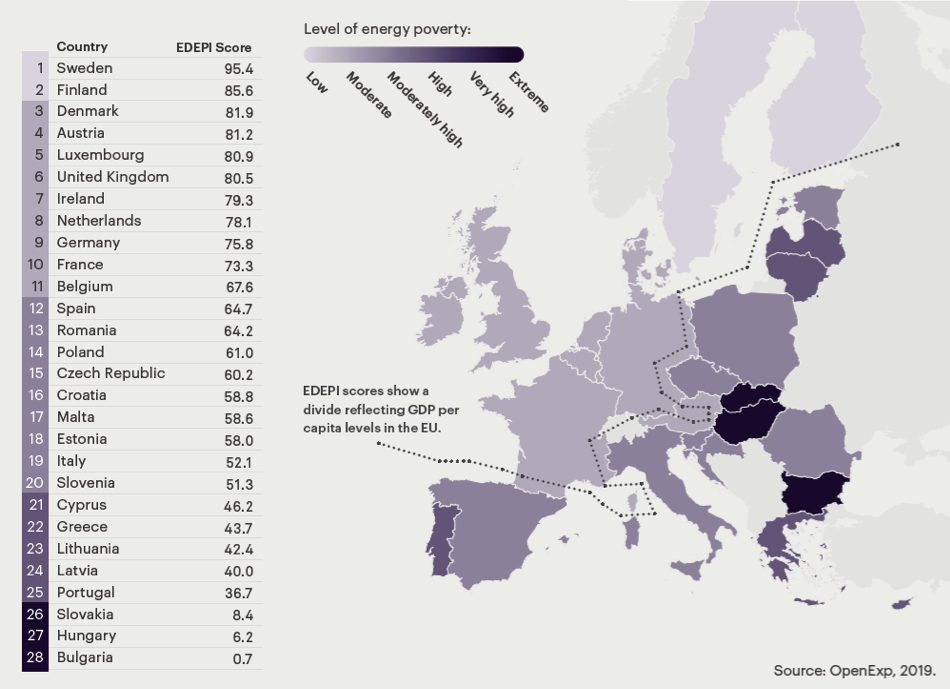 mappa europea povertà energetica