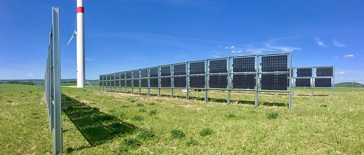 campo realizzato con fotovoltaico bifacciale
