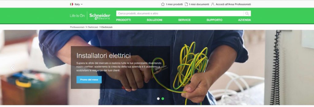 pagina installatori elettrici Schneider Electric