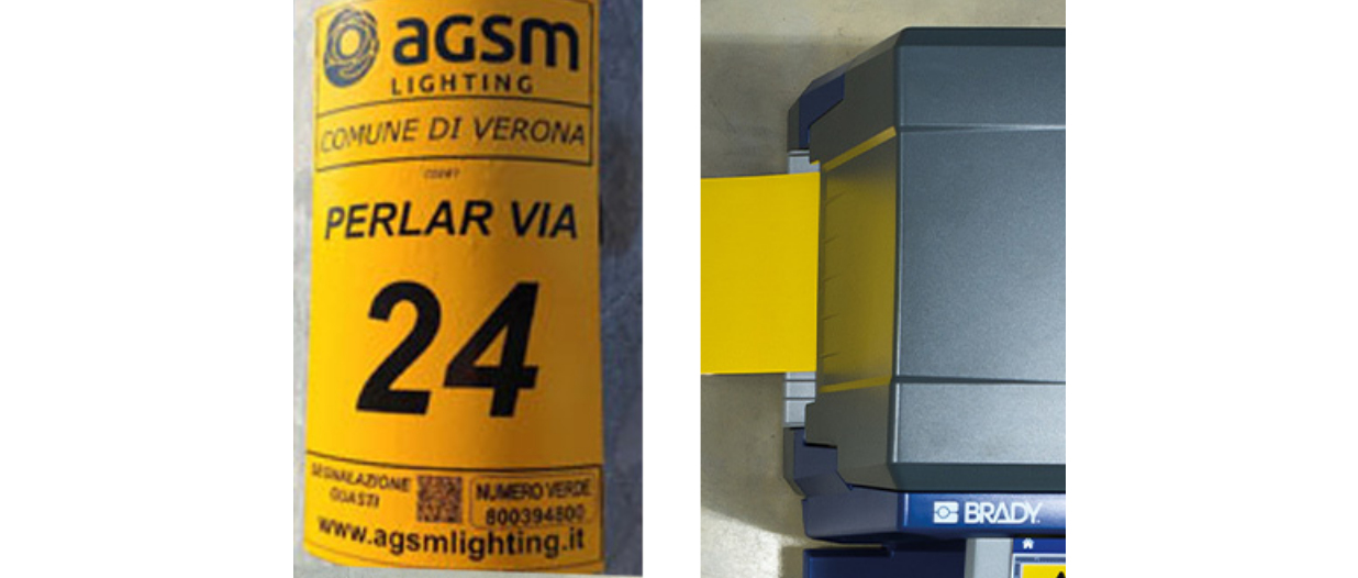 Segnalare guasti ai lampioni con le etichette autodesive in vinile B-595