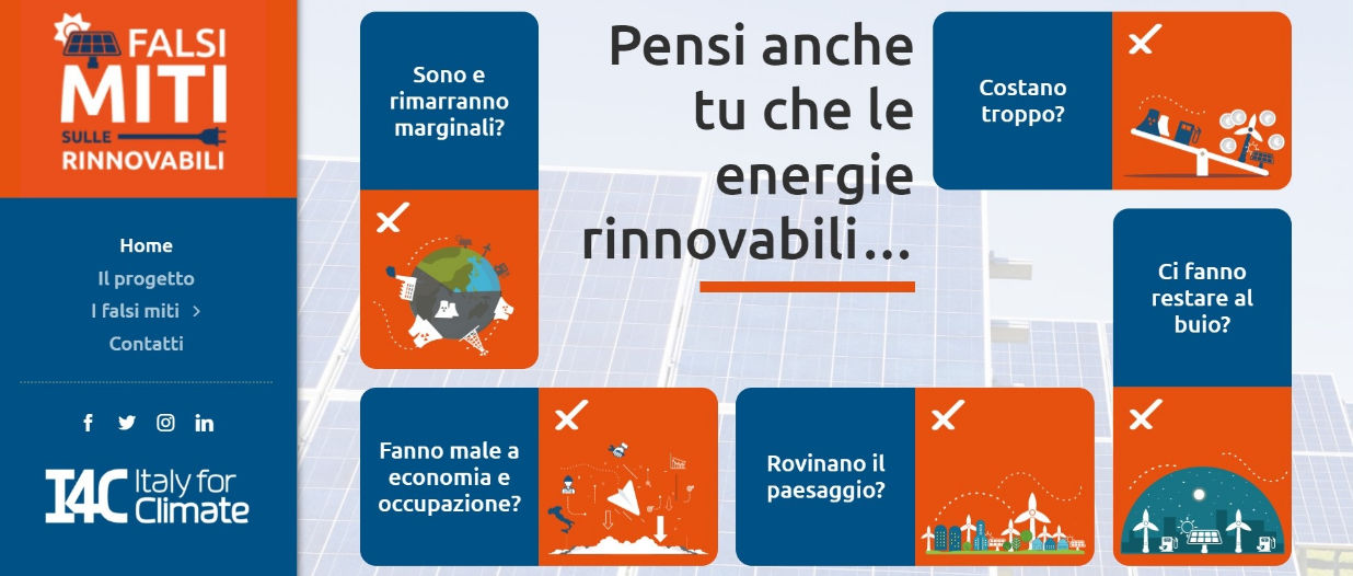 L'iniziativa falsi miti sulle rinnovabili di Italy for Climate