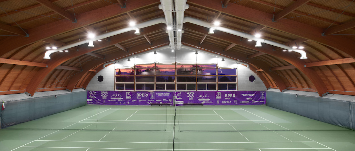 Sporting Club Sassuolo: la luce di Gewiss sui campi da tennis indoor