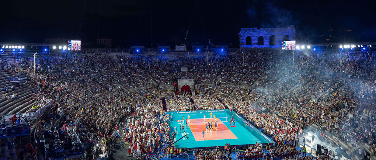 Partita Italia - Romania europei di volley all'arena di verona