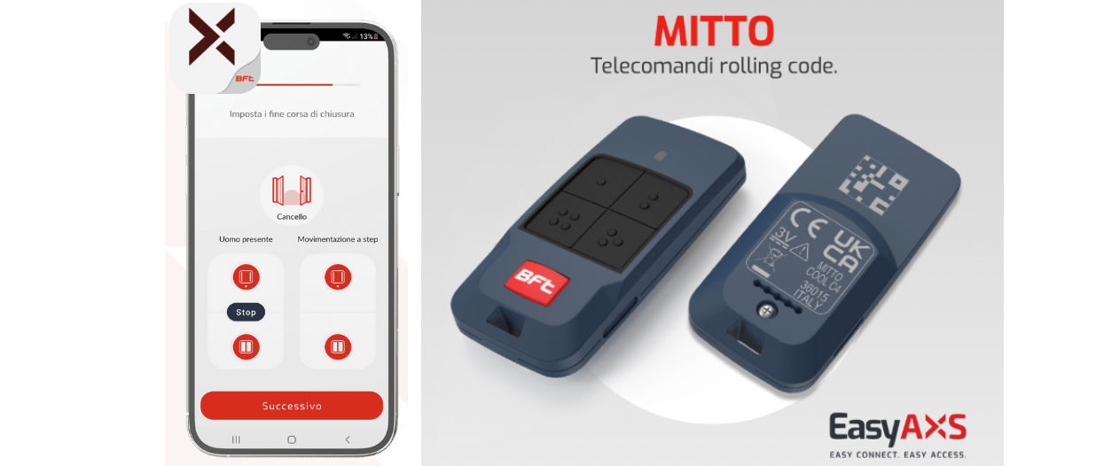 App EasyAXS per programmare i telecomandi Mitto di BFT